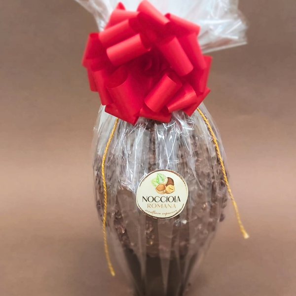 Uovo di Cioccolato al Latte con Croccante Granella di Nocciole ricoperta al Latte